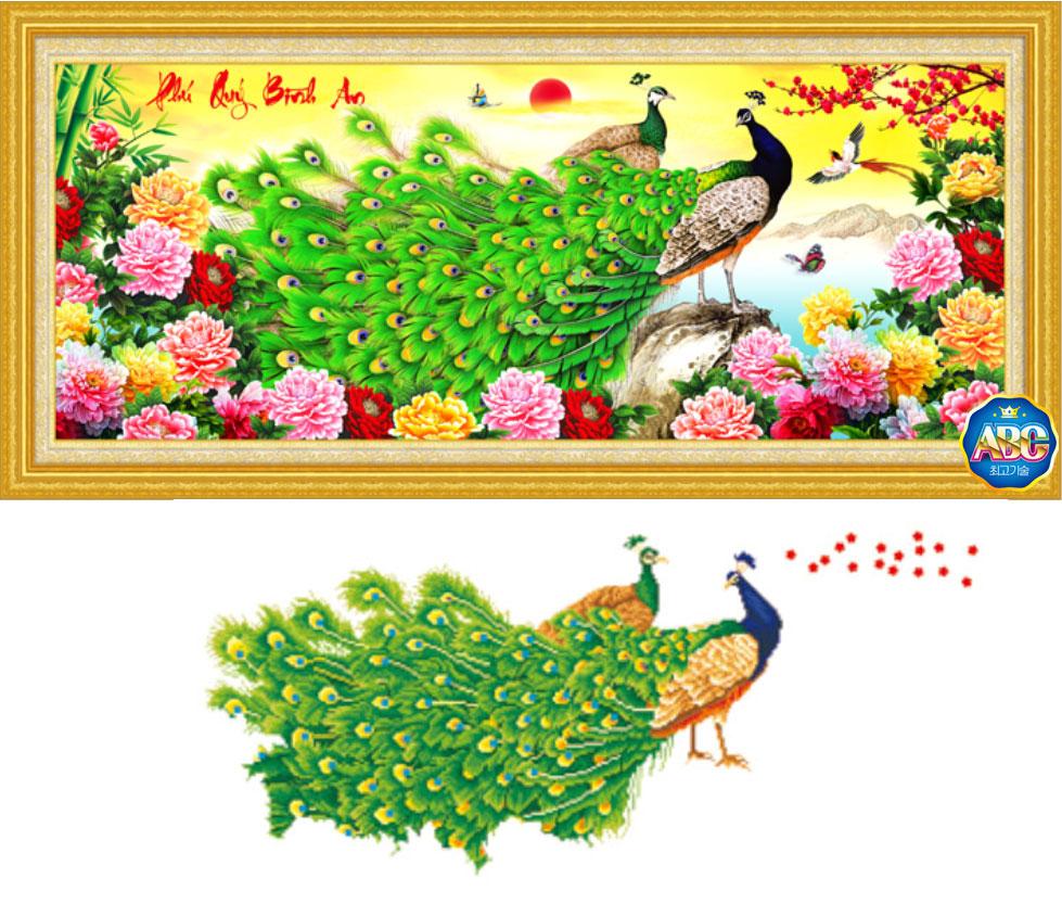 Tranh đính đá phú quý bình an df315 _115×50