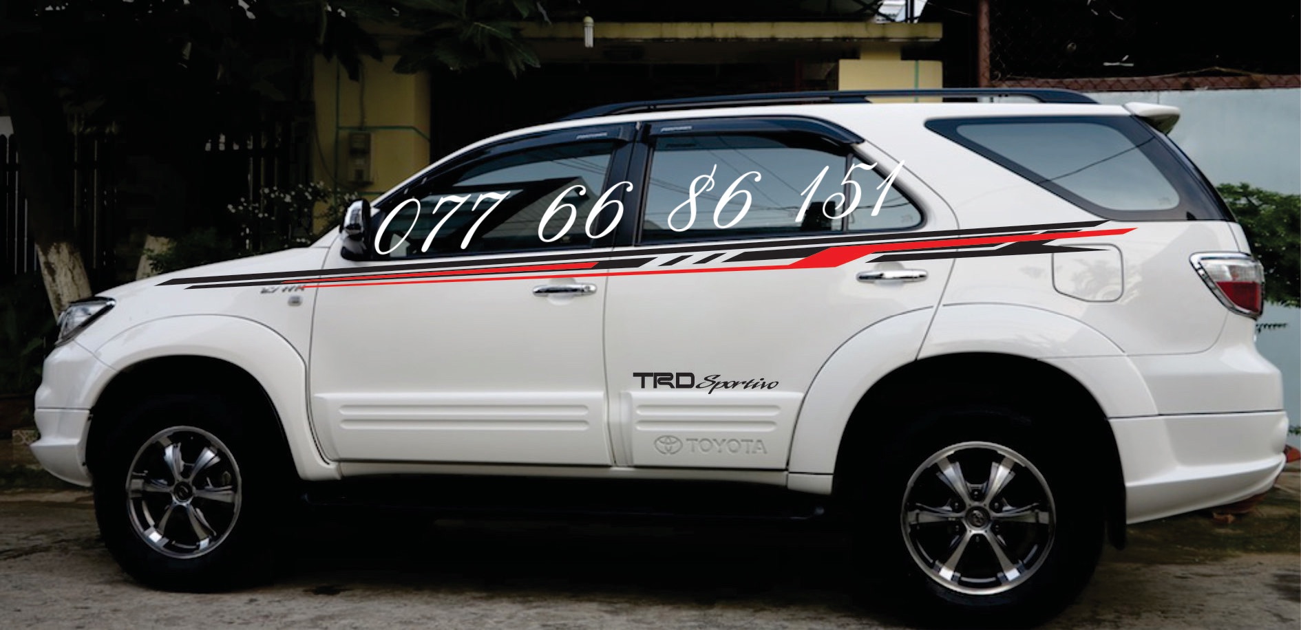 Tem dán sườn xe fortuner,innova,cx5,tem xe 7 chỗ