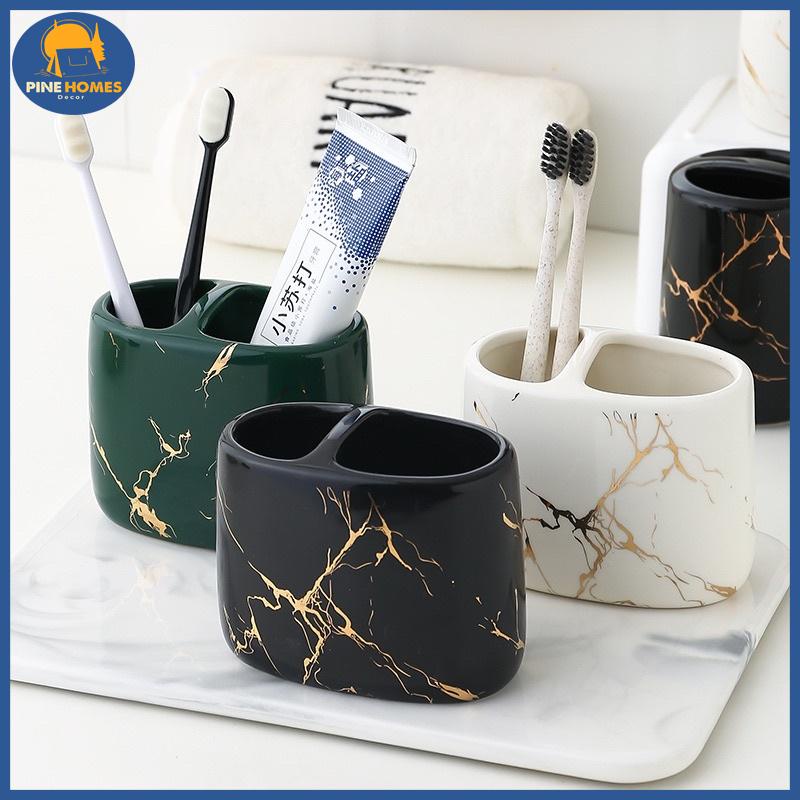 Ống cắm đồ trang điểm, dụng cụ phòng tắm gốm sứ cao cấp