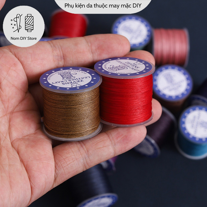Chỉ sáp tròn may tay 0.4mm cuộn dài 30m dùng làm đồ da thủ công túi xách móc khóa bóp ví handmade diy