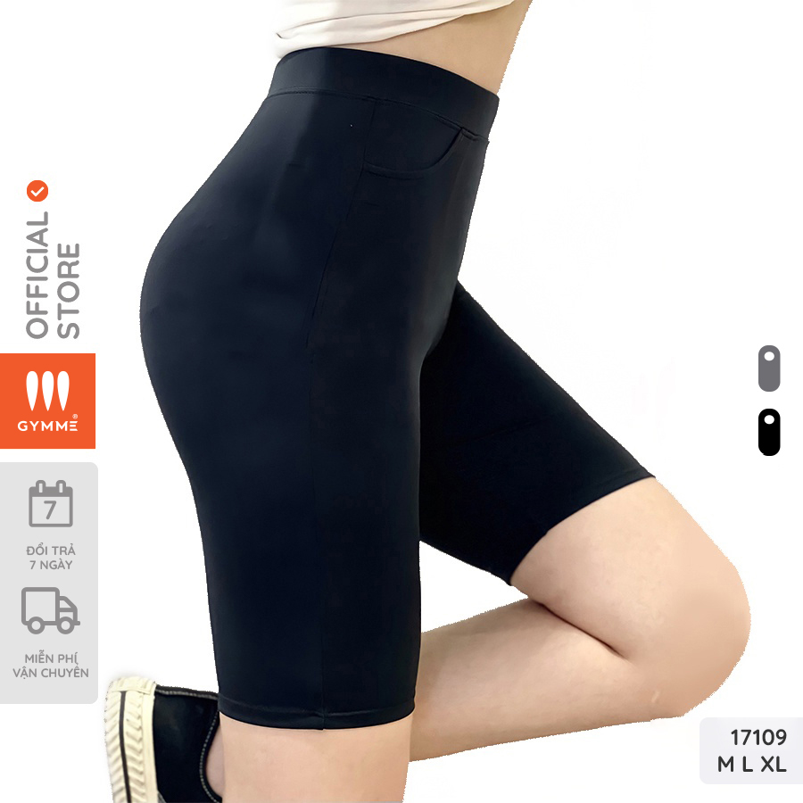 Quần biker nữ GYMME thun 4 chiều, quần biker short nữ cạp cao chất lượng - 17109