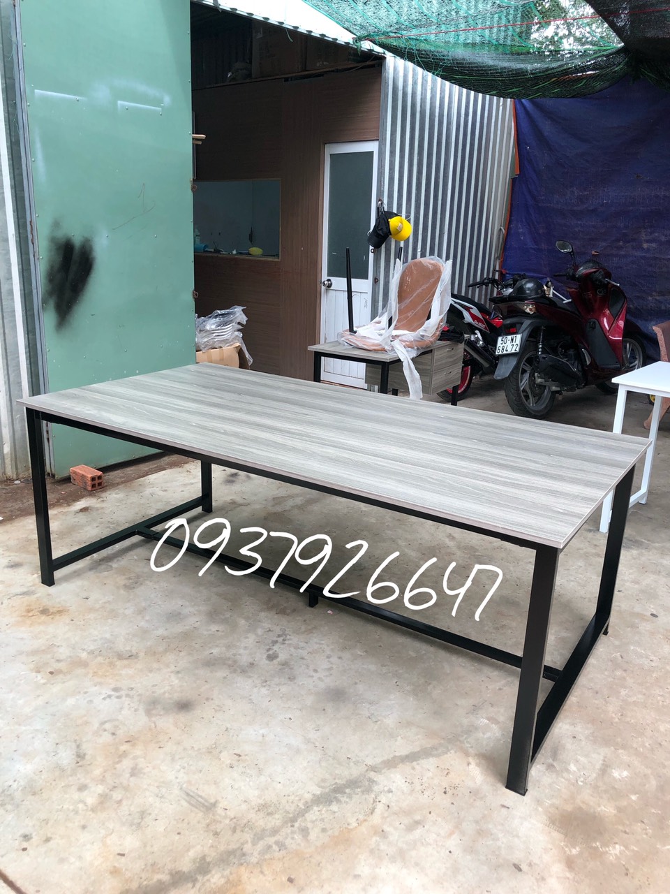 bàn họp văn phòng bàn làm việc cỡ lớn chân sắt chắc chắn