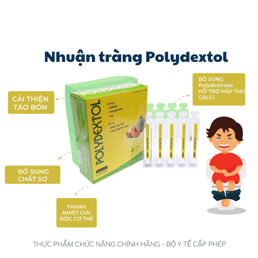 Polydextol hỗ trợ giảm táo bón