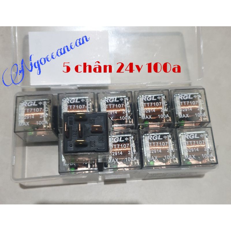 Hộp 10 Rơ Le 5 Chân 24V 100A sản xuất trên công nghệ hiện đại, chống chịu nước tốt