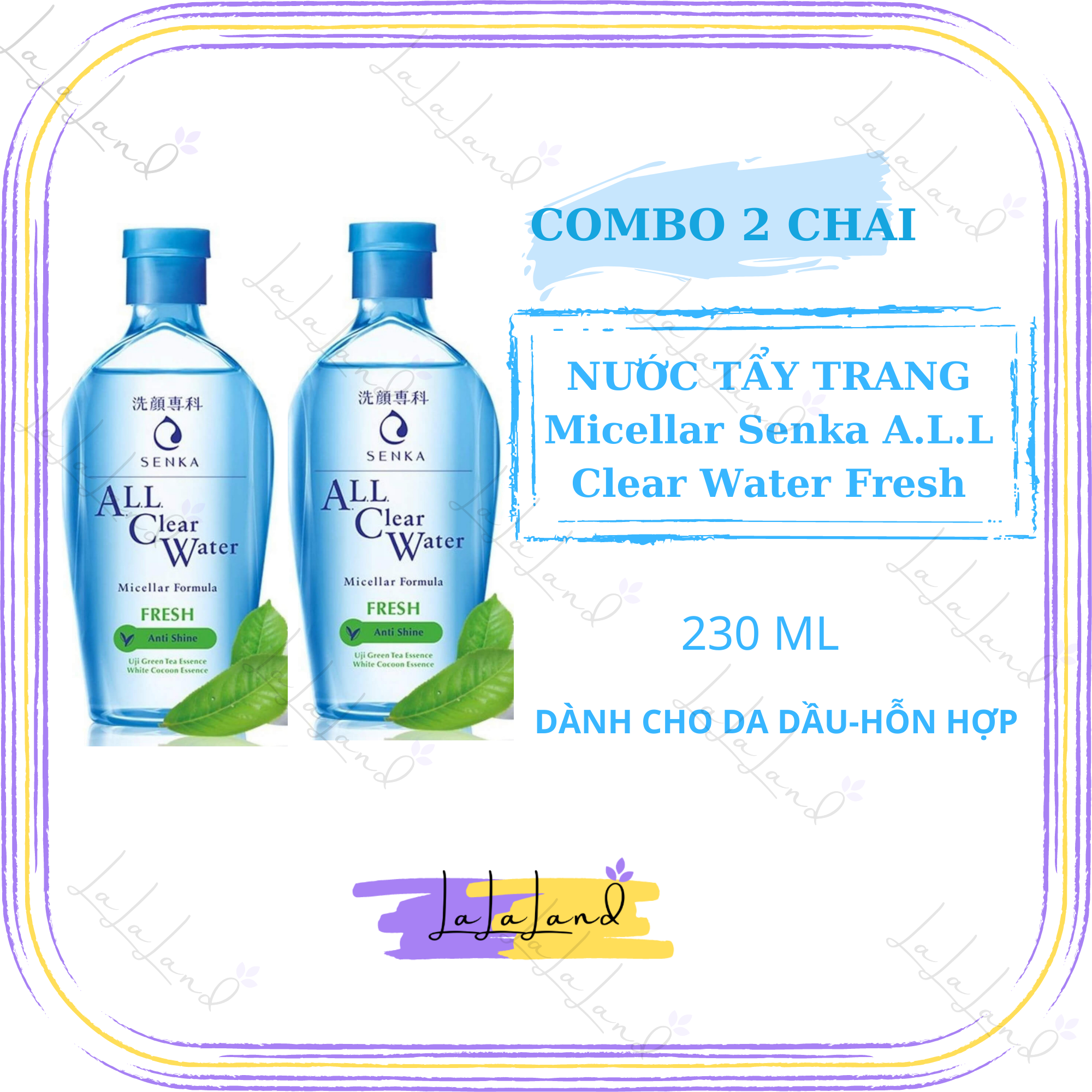 [HCM]Combo 2 chai Nước tẩy trang sạch thoáng Senka A.L.L.Clear Water Fresh 230ml