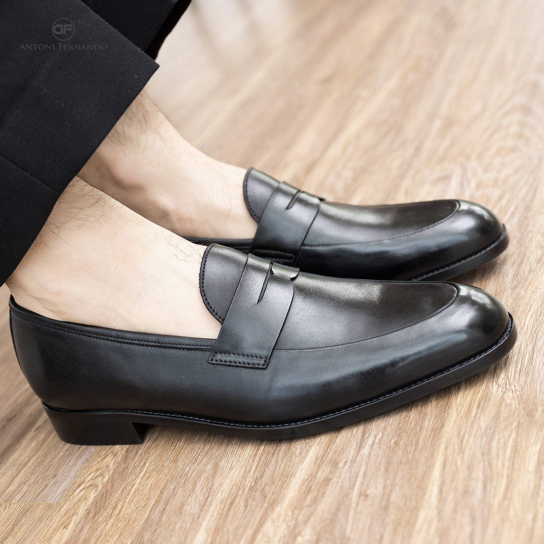Giày loafer, giày tây nam đế da kiểu dáng trẻ trung sang trọng thương hiệu Antoni Fernando AF7014