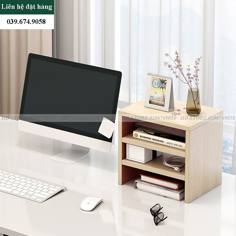 ⭐⭐⭐ kệ sách để bàn 3 tầng ☄️☄️☄️ lắp ghép- màu vân gỗ