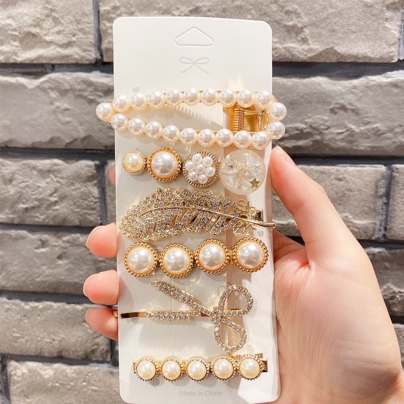 Set 6 kẹp tóc hàn quốc siêu xinh cho nữ