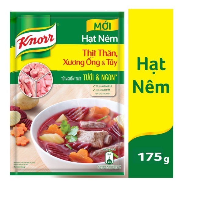 [HCM]Hạt nêm Knorr thịt thăn xương ống và tủy bổ sung vitamin A 175g cam kết hàng đúng mô tả chất lượng đảm bảo an toàn đến sức khỏe người sử dụng
