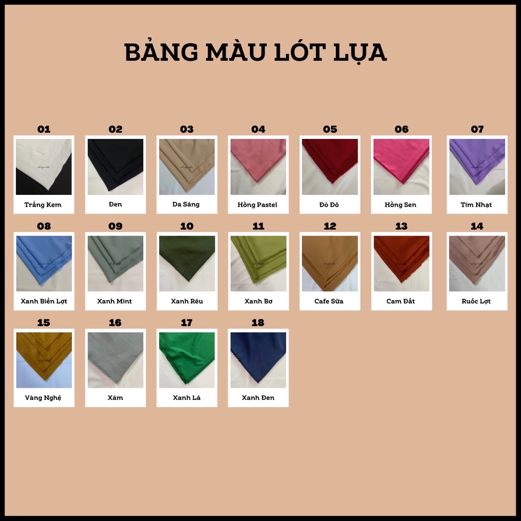 Vải lót lụa khổ 1m6 - chất mềm mịn hơn habutai, dòng vải chuyên dùng làm lót váy đầm