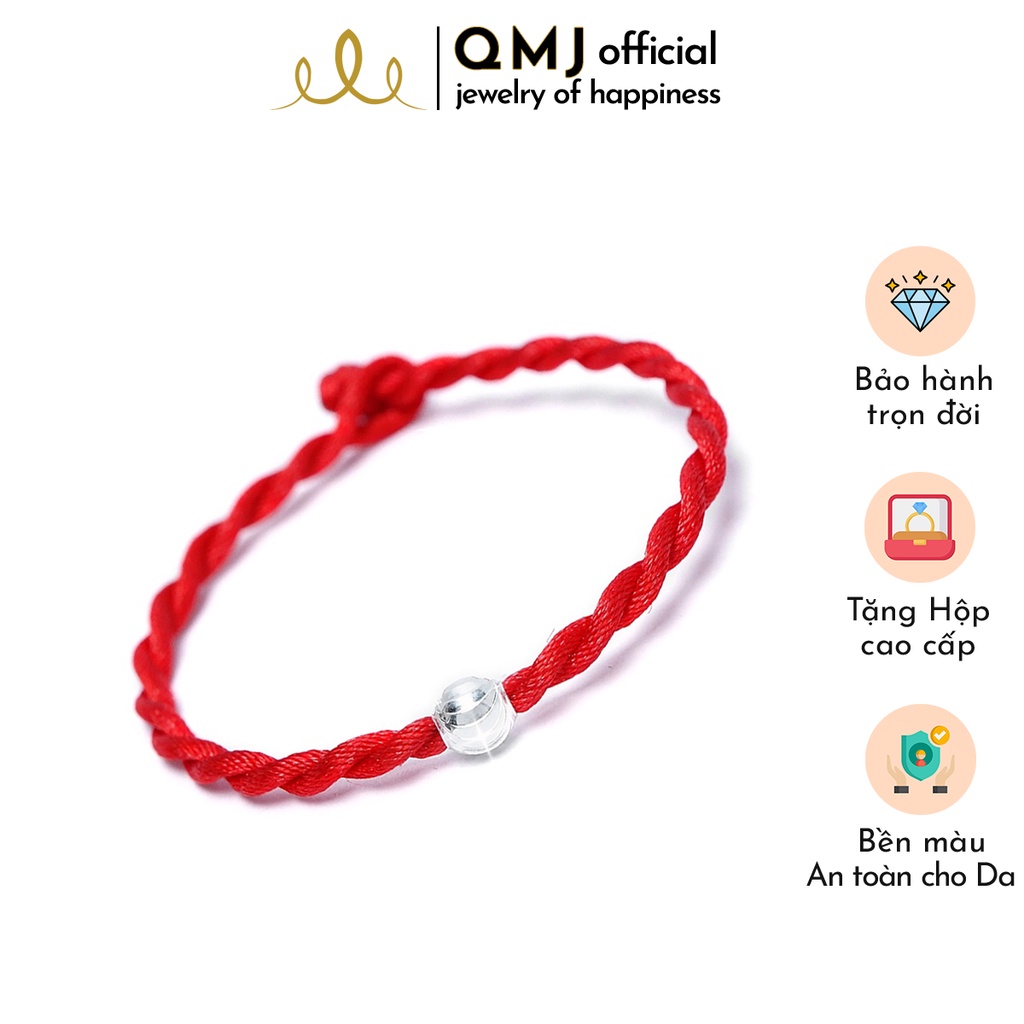 QMJ Vòng tay chỉ đỏ mix bi bạc 925 dây tơ lụa xoắn, dành cho cả nam và nữ thích vòng tay đôi, đem lại may mắn cho chủ nhân phong cách đơn giản, thời trang phụ kiện đẹp - QVL0794