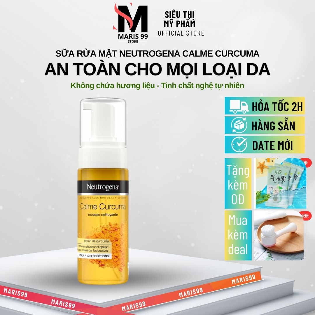 Sữa Rửa Mặt Neutrogena, Sữa Rửa Mặt Nghệ Tạo Bọt Neutrogena Curcuma Clear _Bchoice
