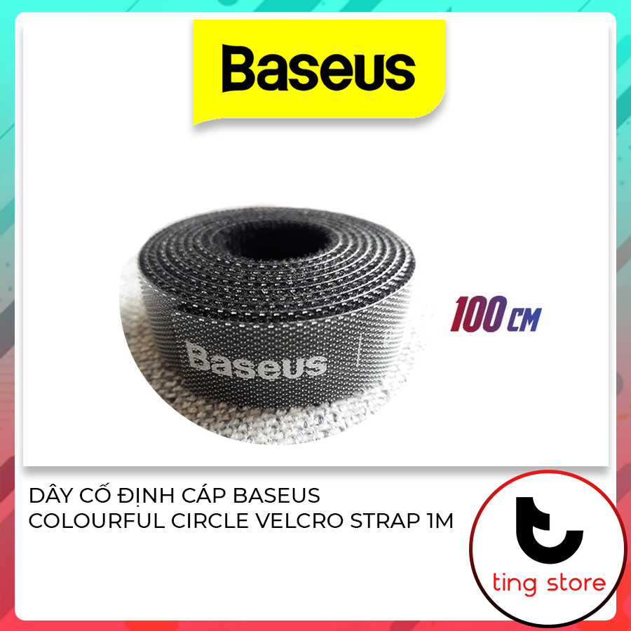 Dây cuốn buộc cố định cáp baseus colourful circle velcro strap dài 1m - acmgt