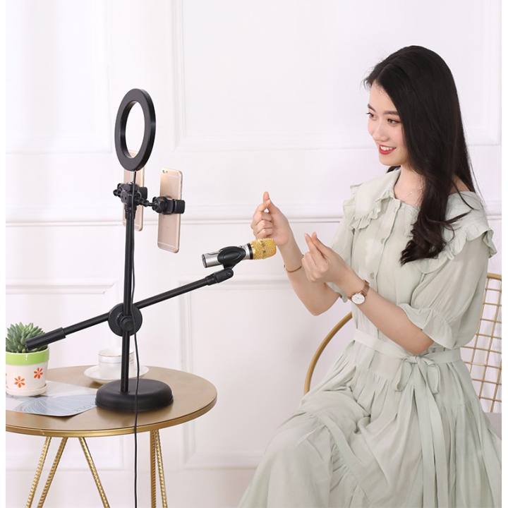 Bộ phát livestream Có Đèn Bộ Livestream Chuyên Nghiệp 4 In 1 Đa Chức Năng Livestream Tiện Dụng.