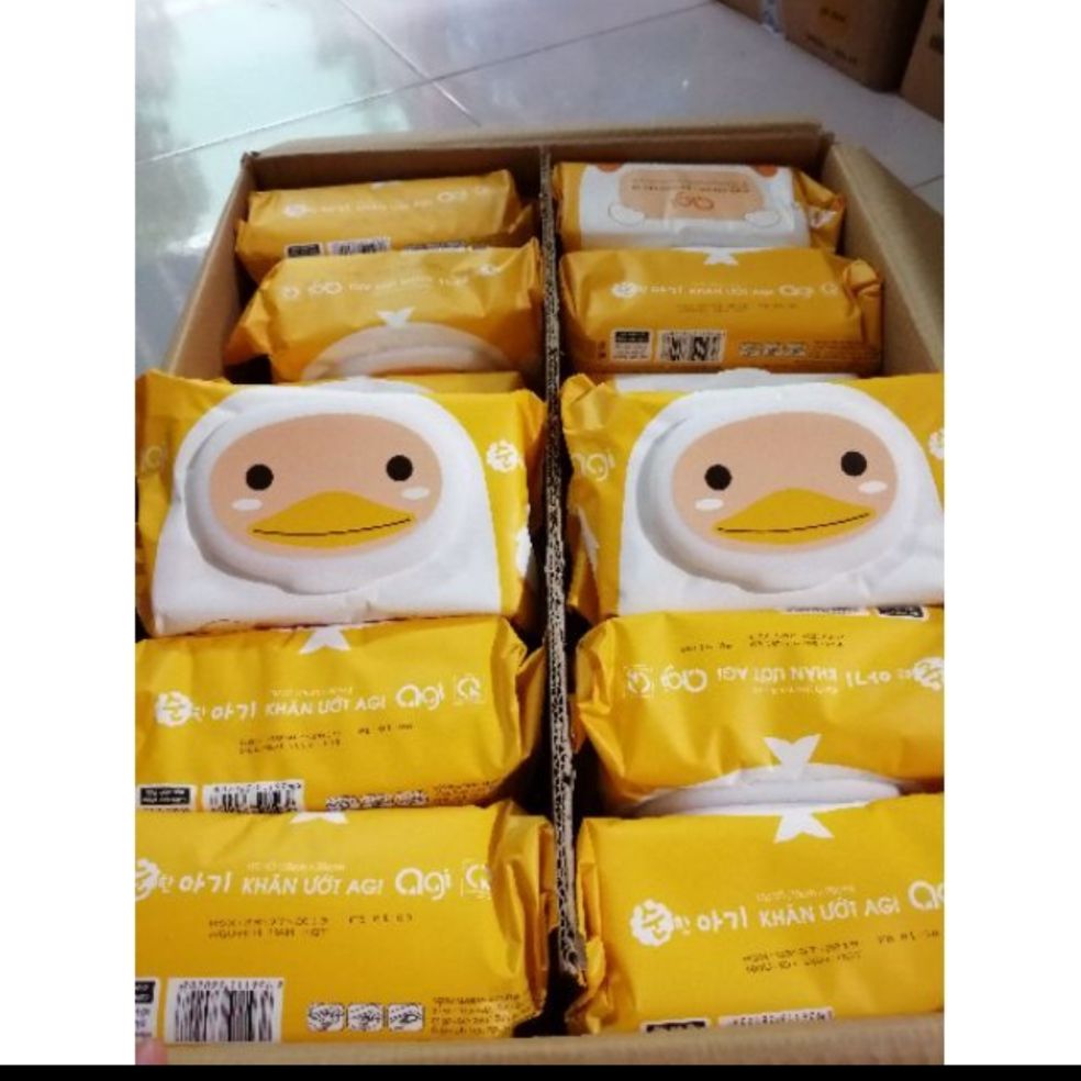 Combo 5 gói khăn giấy ướt Agi Hàn Quốc Xanh Vàng Cam