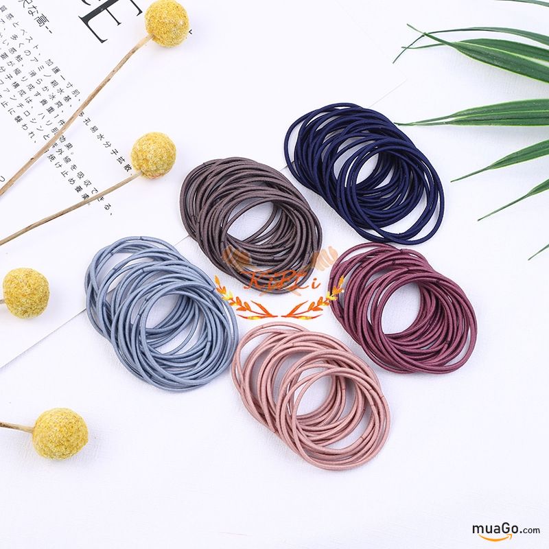 Thun cột tóc 100 cái 1 bịch phối 5 màu phong cách hàn quốc siêu xinh