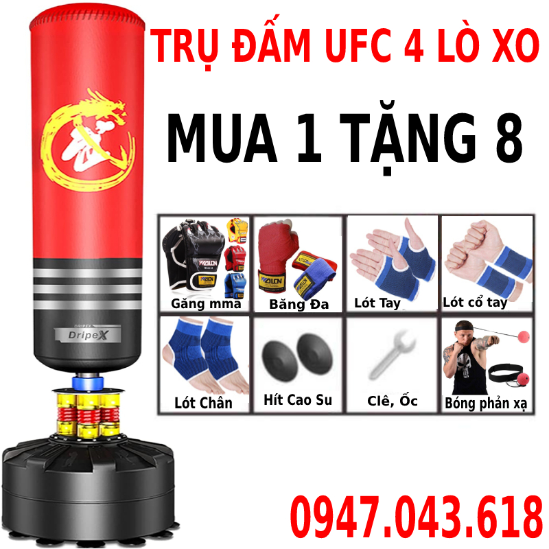 Bao trụ đấm bốc boxing tự đứng thế hệ mới Aibeijiansport® - Nhanh hơn, ưu việt hơn, bền bỉ hơn - Cao 1m75, đường kính 28 cm - Thiết bị đấm bốc tối thượng dành cho dân chuyên, phòng tập