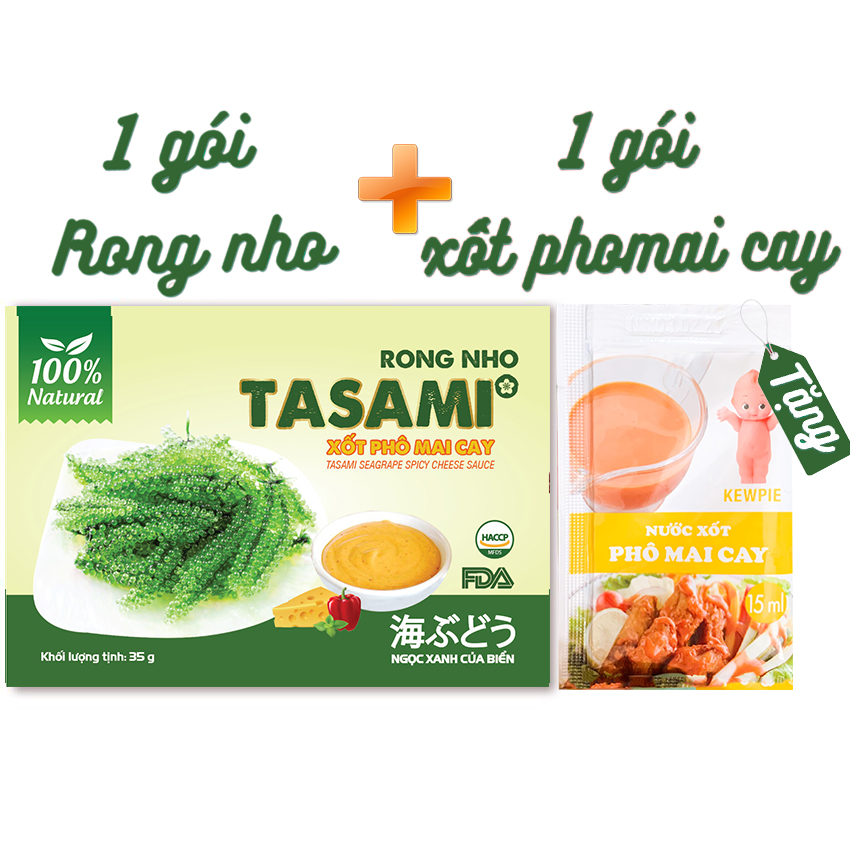 [XỐT PHOMAI CAY] Gói 35gram Rong Nho Tách Nước Tasami Công Nghệ Tách Nước Tiêu Chuẩn Nhật Bản