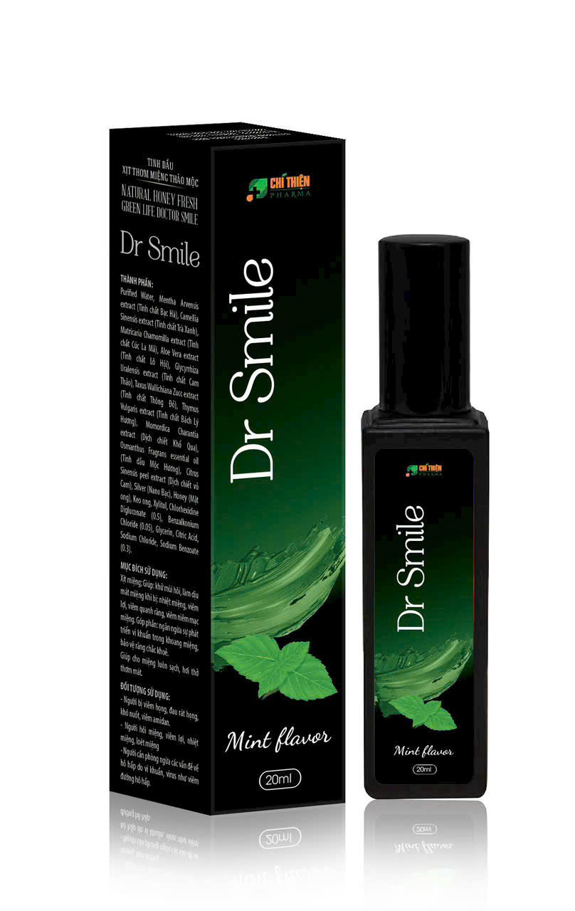 Xịt Thơm Miệng Dr Smile 20ml Chai Mới Hương Bạc Hà Thơm Mát, Thơm Miệng Ngăn Ngừa Hôi Miệng Giúp Khoang Miệng Luôn Thơm Mát