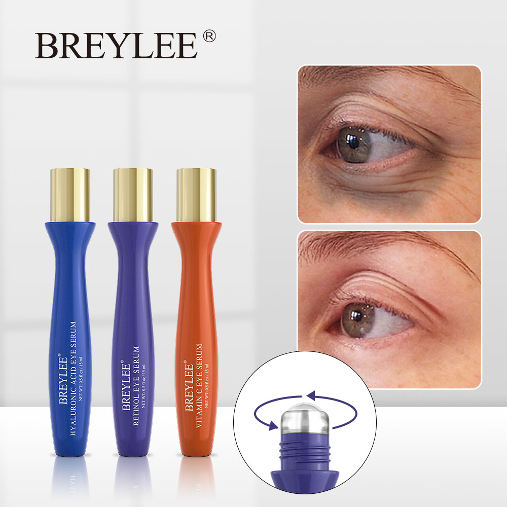 BREYLEE Con lăn huyết thanh mắt 15ml Vitamin C Retinol Axit hyaluronic Xóa vòng kết nối tối Chống lão hóa