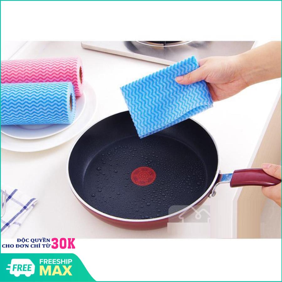 Cuộn Giấy Vải Lau Đa Năng Tiện Dụng - Giấy lau đa năng 20x30cm - Cuộn Giấy Vải Lau Đa Năng - Vải Không Dệt ( 50 Tờ/Cuộn) - Màu Ngẫu Nhiên