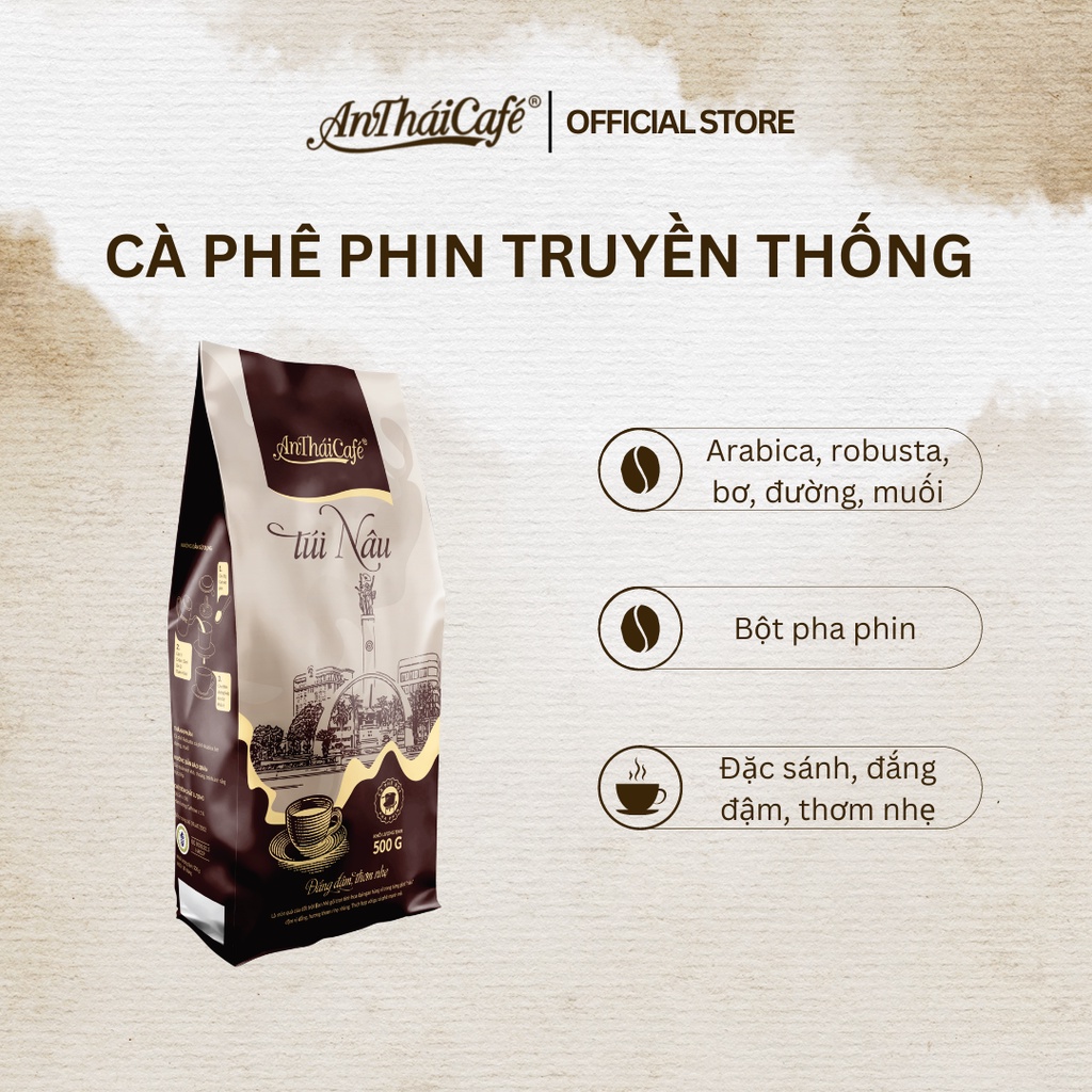An Thai coffee powder Brown bag - Strong bitter taste, Light aroma