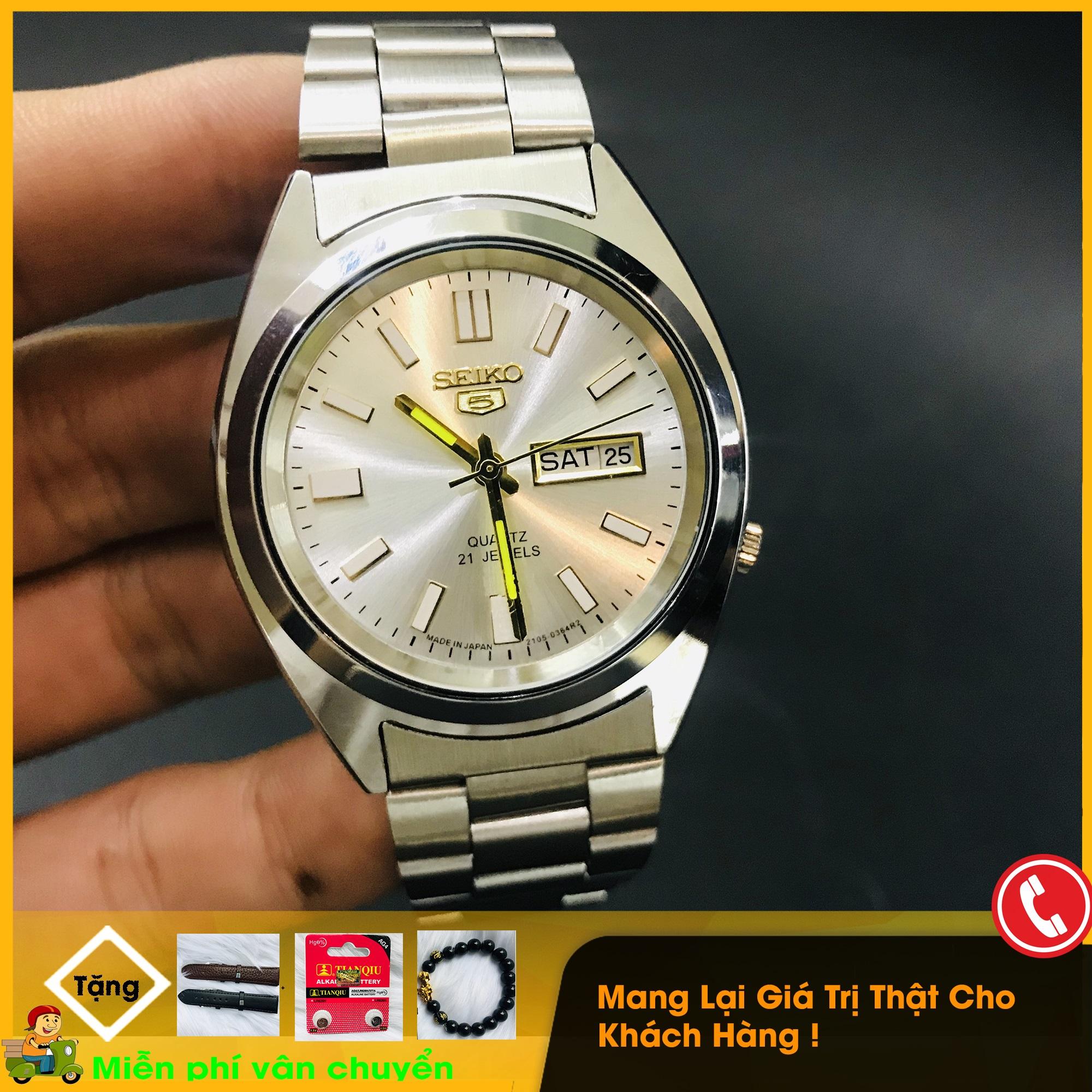 [KHUYẾN MÃI LỚN] ĐỒNG HỒ NAM, MÃ 3908A, DÂY THÉP KHÔNG GỈ 316L, MĂT KÍNH KÍNH SAPPHIRE CHỐNG XƯỚC, LỊCH NGÀY, CHỐNG NƯỚC, TẶNG DÂY DA BÒ, LỊCH NGÀY, TẶNG VÒNG ĐÁ TỲ HƯU, 02 PIN DỰ TRỮ