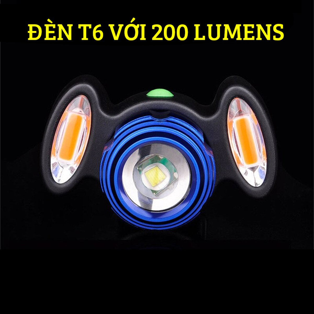 Đèn pha, đèn pin xe đạp T6 siêu sáng gắn ghi đông sạc điện micro usb với 2 bóng đèn phụ màu đỏ cảnh báo an toàn ban đêm chống nước Mai Lee