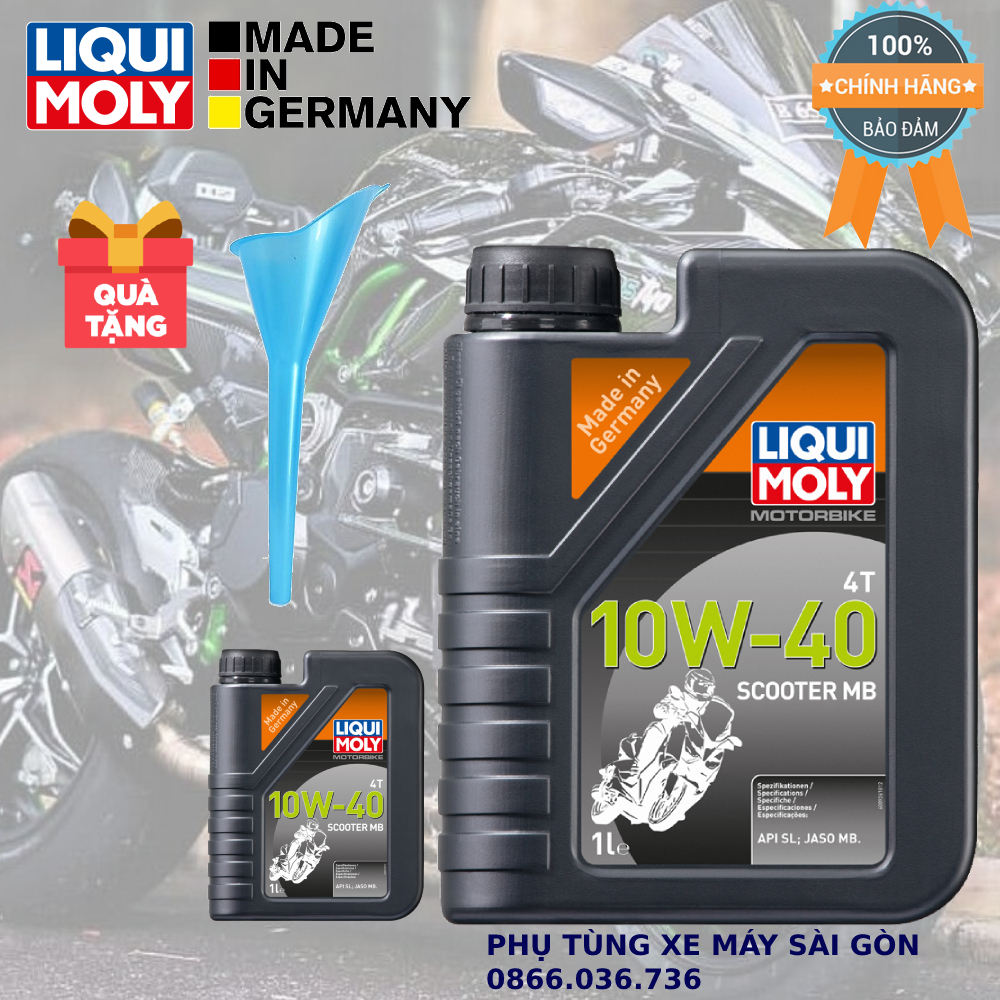Nhớt xe ga LIQUI MOLY 4T SCOOTER MB 10W40 1 Lít [Mua 5 tặng 1 phểu]