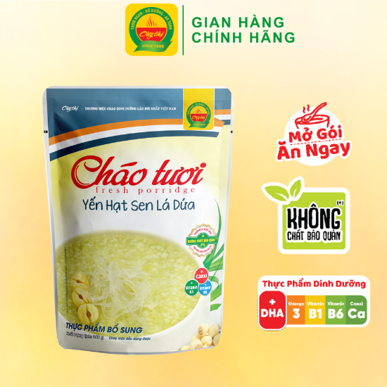 Cháo Tươi Cây Thị - Yến Hạt Sen Lá Dứa  (Mở gói ăn ngay) 240g