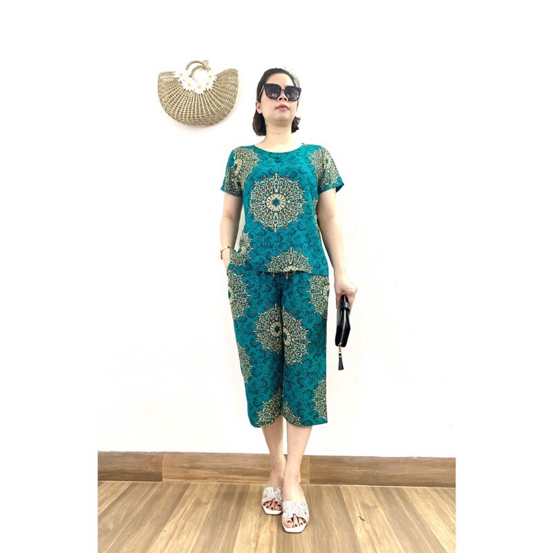 Bộ lanh trung niên -bộ lanh lụa ống sớ mặc nhà cho mẹ cho bà
