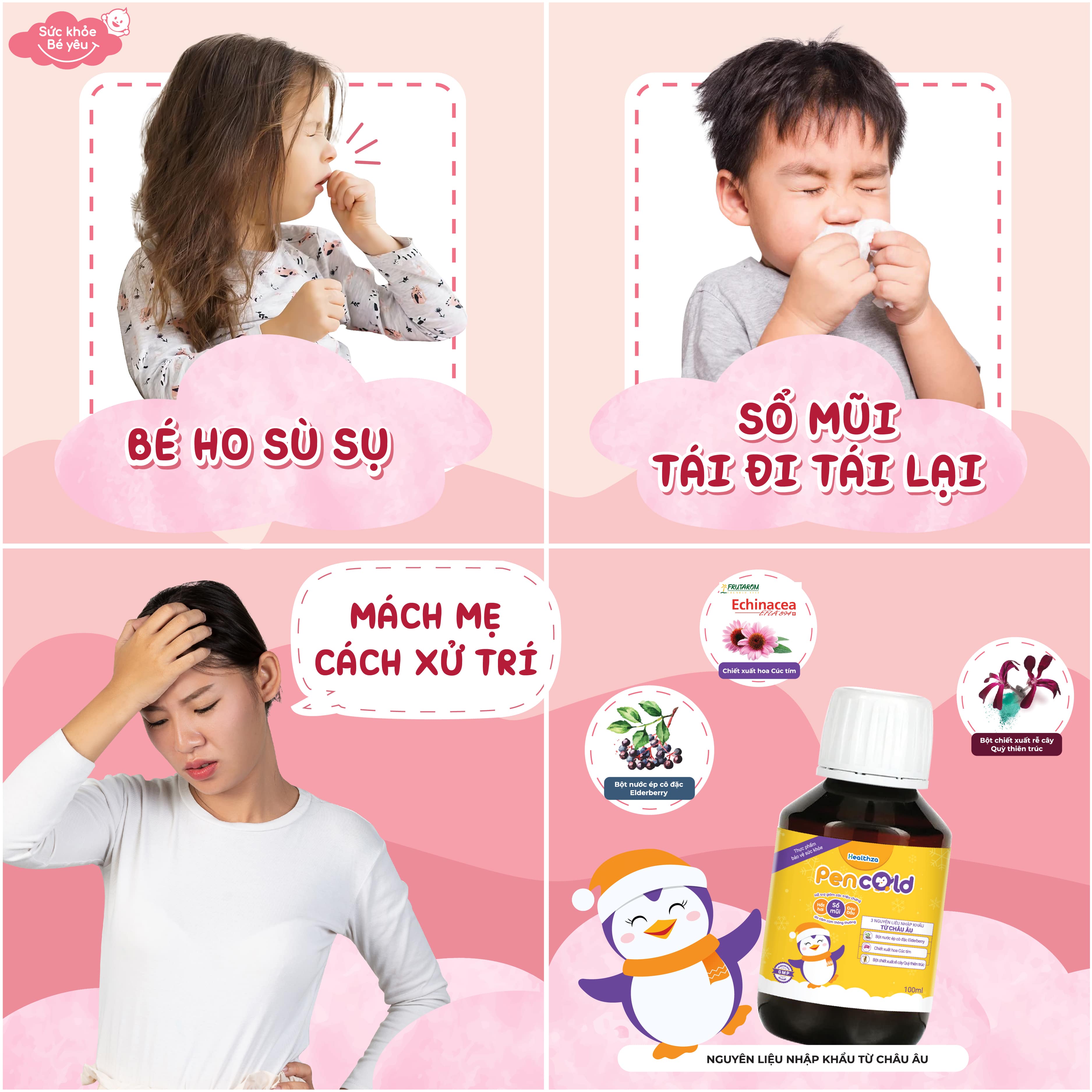 Siro cảm cúm healthza pencold hộp 1 lọ 100ml