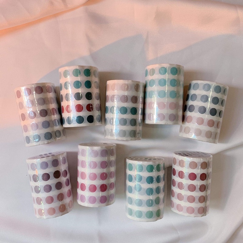 Set cuộn sticker hình tròn trang trí sổ - cuộn hình dán tròn - dot sticker / round sticker
