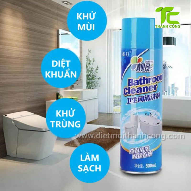 Chai Xịt Bọt Tuyết Bathroom Cleaner Vệ Sinh Nhà Tắm, Tẩy Rửa Toilet 500ml