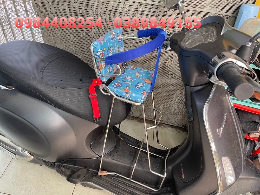Ghế ngồi xe máy cho bé xe vespa lx - gts - sprint - primavera... có tựa