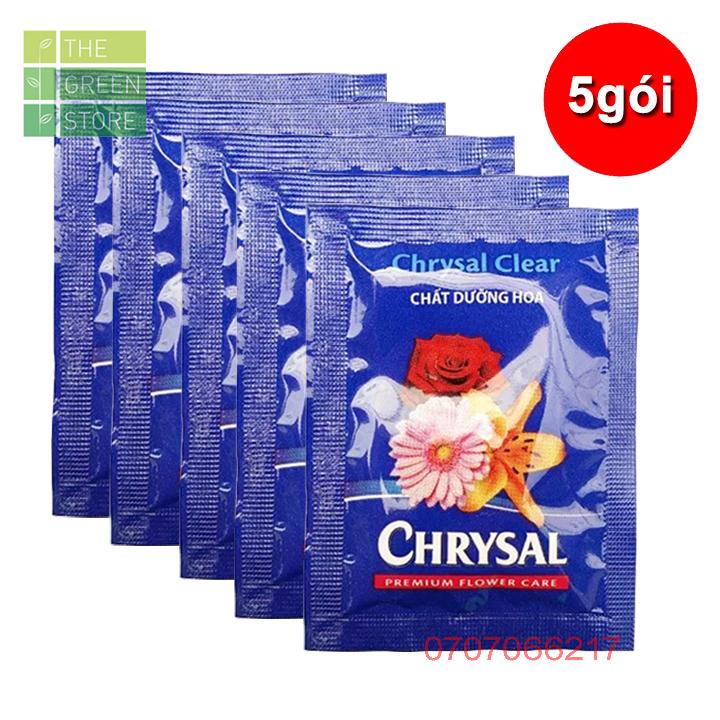Combo 5 Gói Chrysal Chất dưỡng cắm hoa tươi lâu (5g/gói)