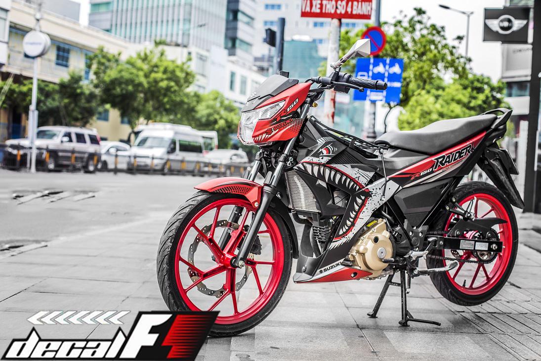 Tem Trùm Raider Fi Đỏ Đen Cá mập