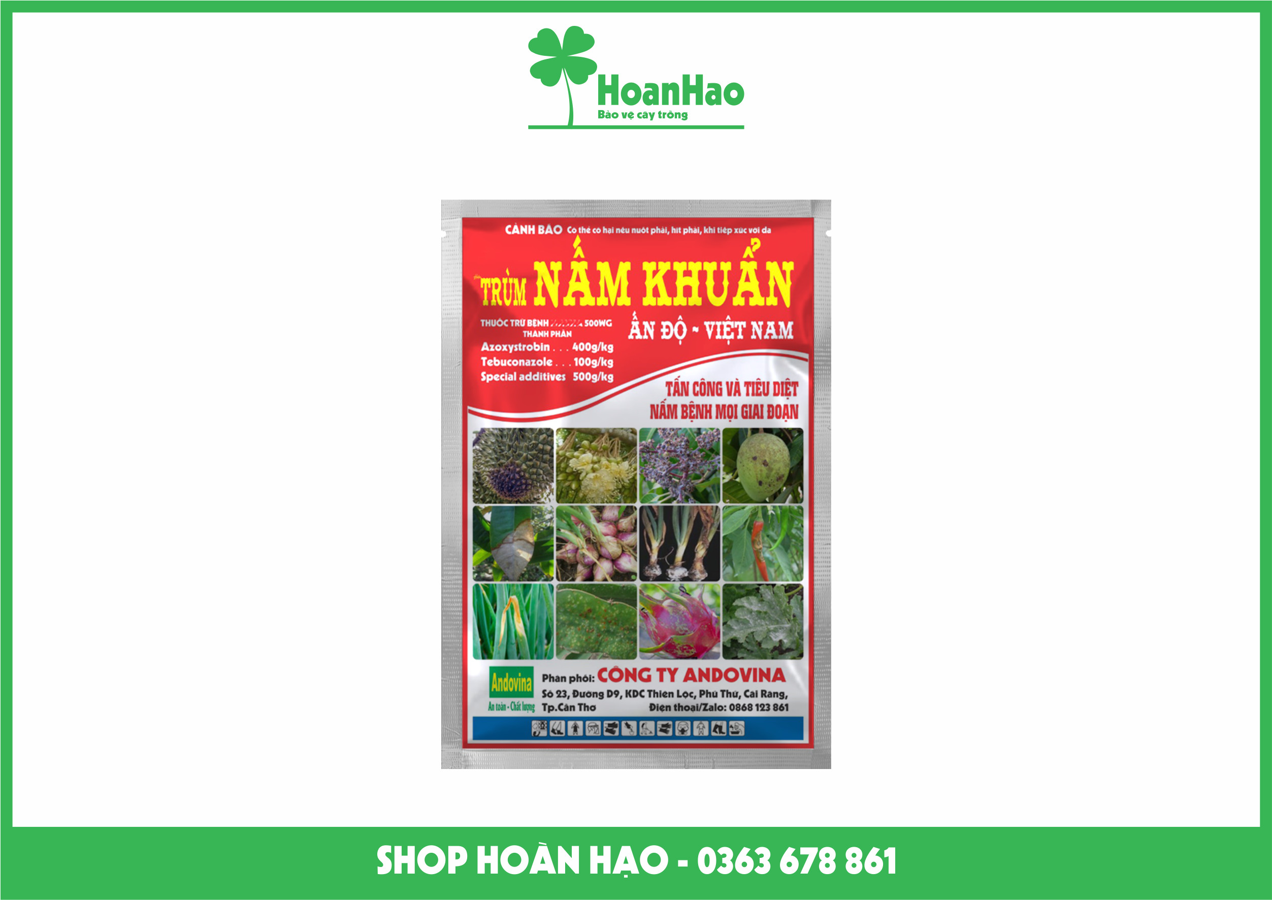 Trùm NẤM KHUẨN 30gr - Phòng trừ bệnh LEM LÉP HẠT, KHÔ VẰN, ĐẠO ÔN, RỈ SẮT, SƯƠNG MAI, THÁN THƯ, VÀNG LÁ, ĐỐM VÒNG, CHẾT CÂY CON, PHẤN TRẮNG, KHÔ NỨT VỎ, ĐỐM LÁ, LỞ CỔ RỄ, THỐI QUẢ, ĐỐM TRẮNG