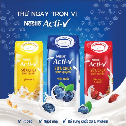 #Sữa chua Acti-V Nestlé  hộp 180ml/24hop