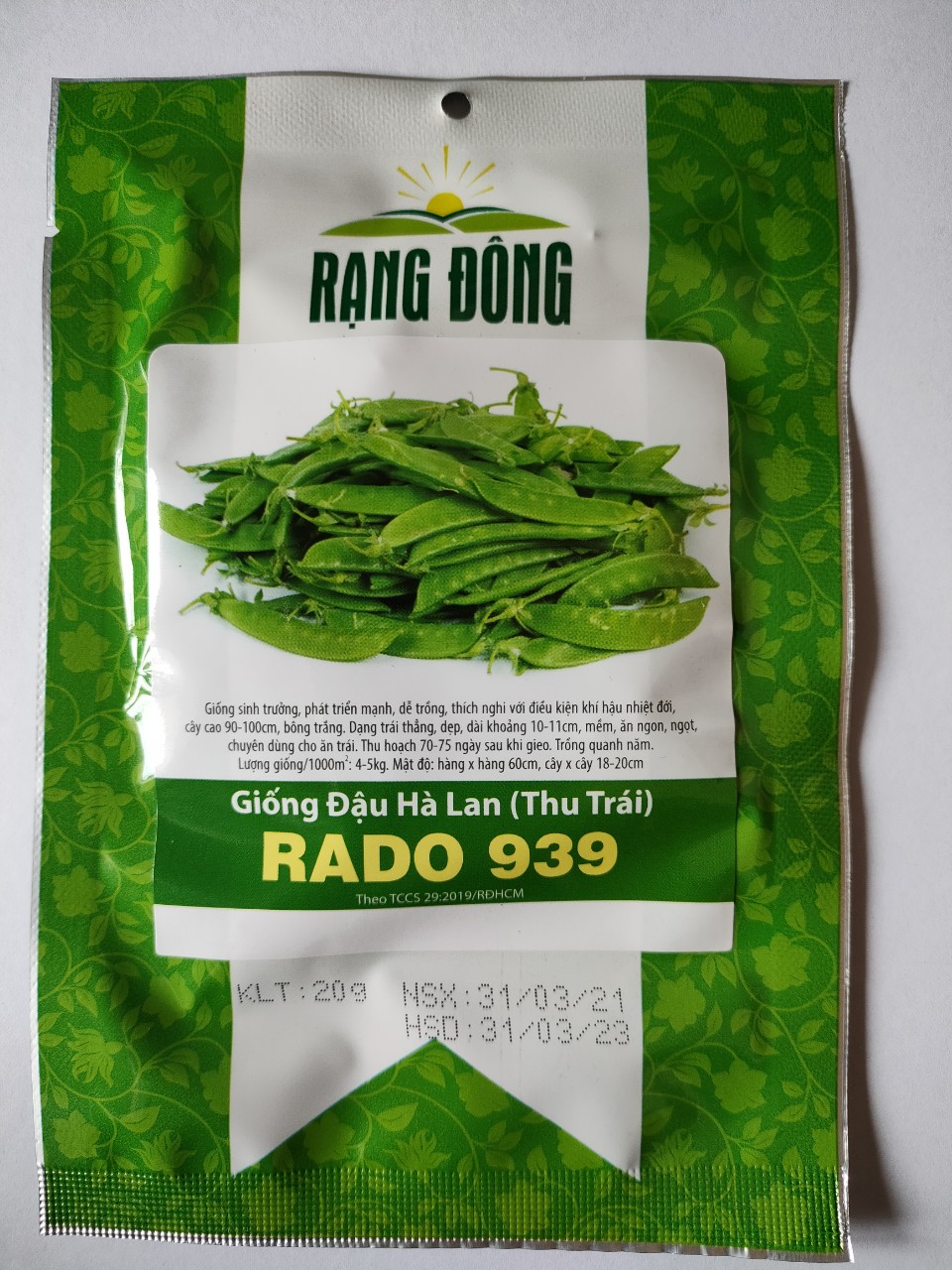 Hạt giống đậu hà lan thu trái Rạng Đông