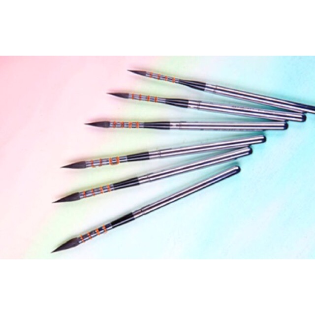 [P3] Cọ Vẽ Art Secret Travel Thân Kim Loại Lông Sóc & Lông Dê Mix