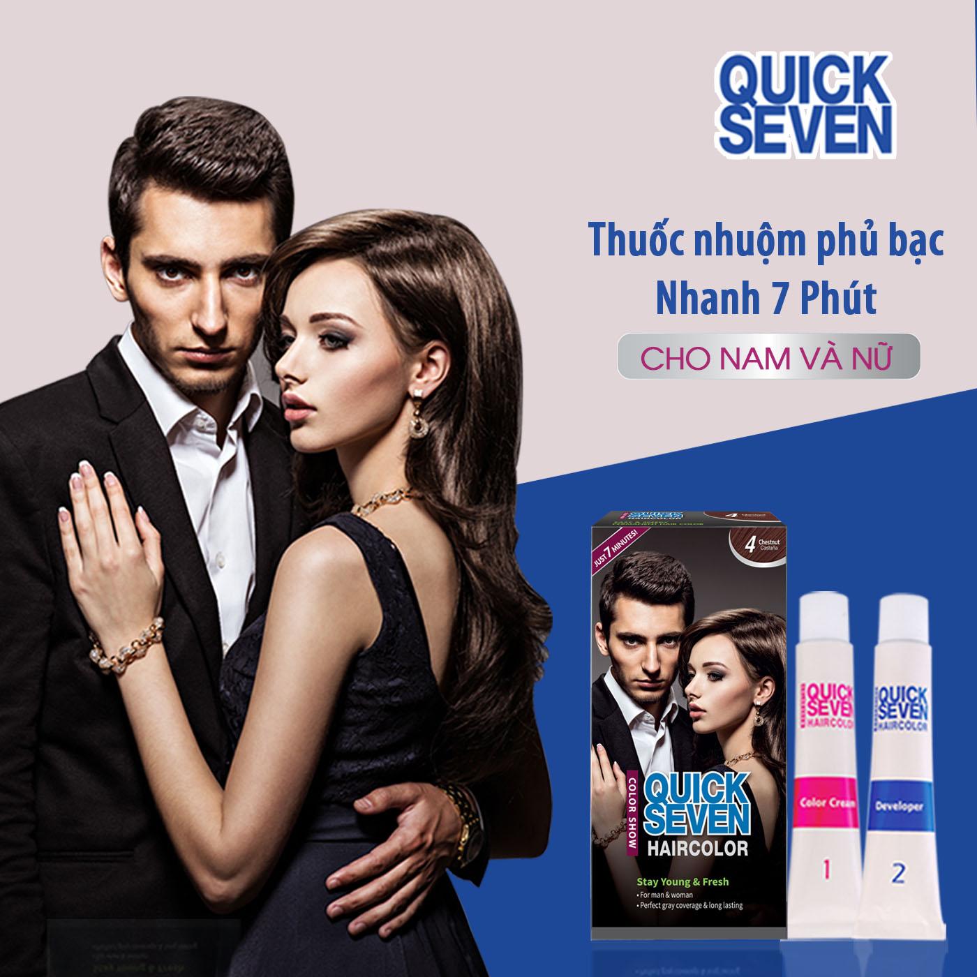 Nhuộm phủ bạc nhanh 7 phút quick seven s4 nâu hạt dẻ hàn quốc