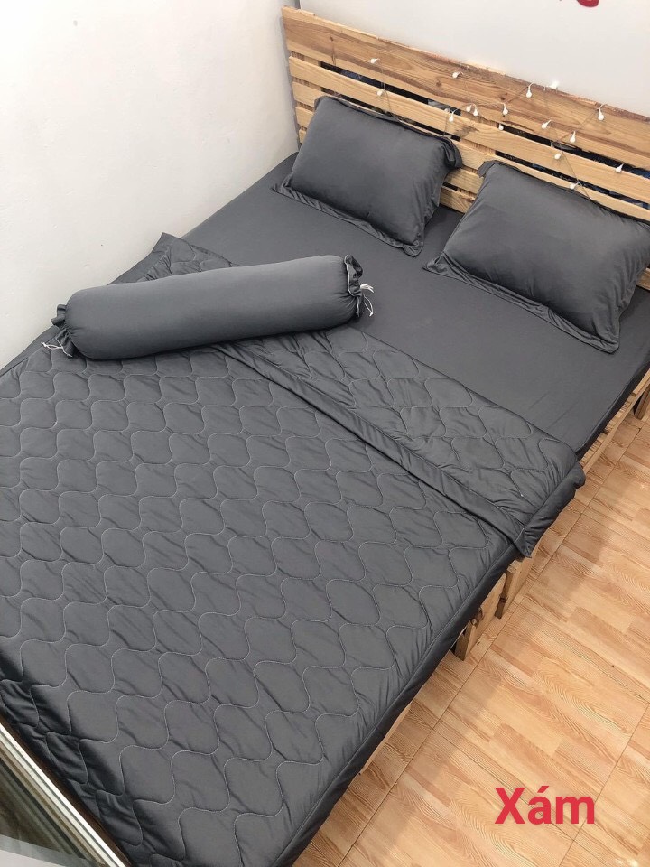 Bộ Chăn drap  thun hàn mát lạnh- set 5món-bộ drap thun cao cấp