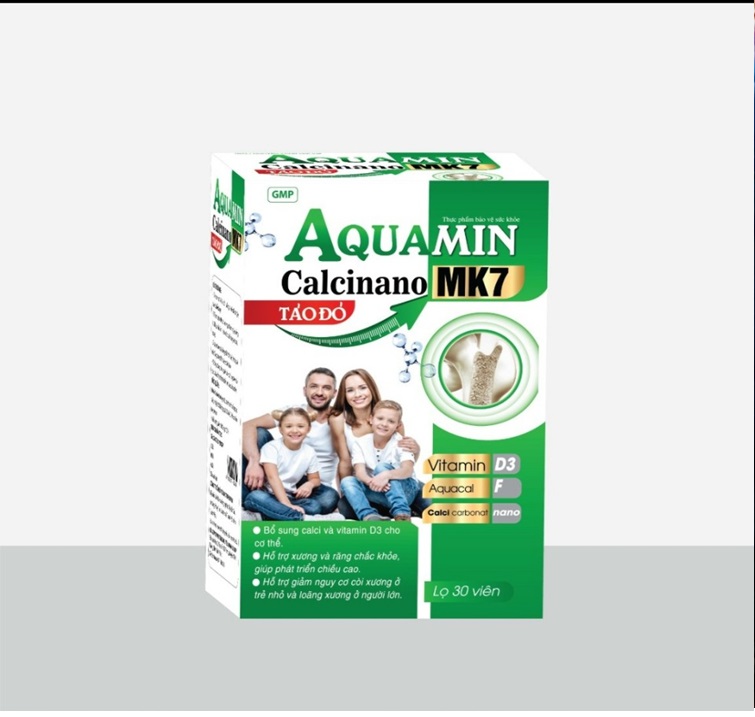 Viên uống Aquamin Calcinano MK7 Tảo Đỏ Giúp Bổ Sung Calci và Vitamin D3 Cho Cơ Thể, Hỗ Trợ Xương Và Răng Chắc Khỏe, Phát Triển Chiều Cao, Giảm Loãng Xương Ở Người Lớn, Hộp 30 viên 
