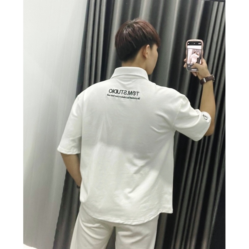 Áo thun polo tóm.studio họa tiết thêu be yourself