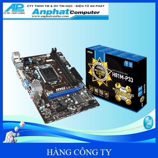 Bo mạch chủ main msi h81m-p33 socket 1150 - hàng cty - bảo hành 36 tháng