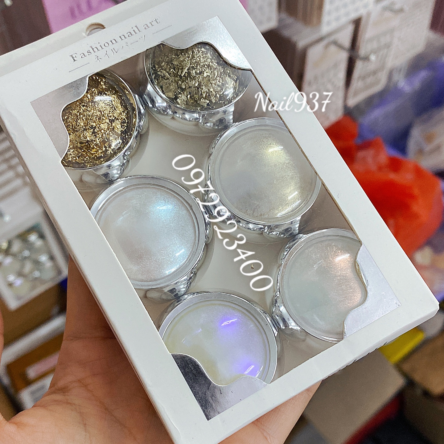 Set 6 hủ tráng gương ngọc trai mix giấy bạc