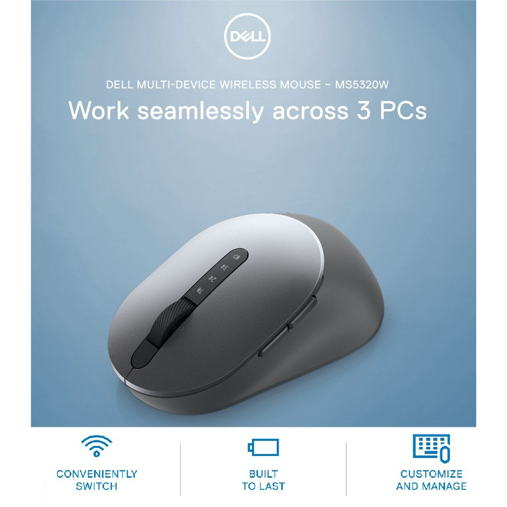 Dell ms5320w multi device wireless mouse - chuột không dây kết nối 3 thiết bị: usb & bluetooth ms 5320w 5320