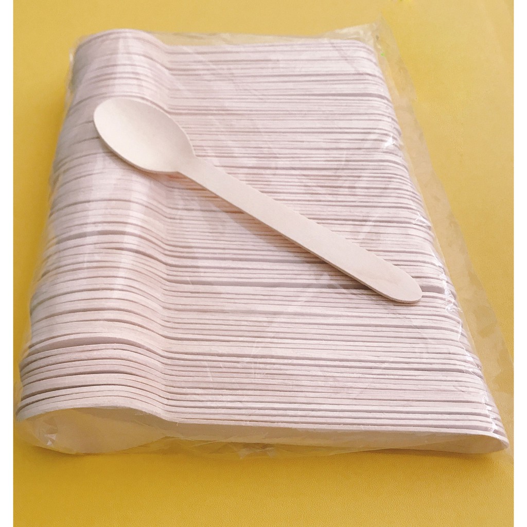 Muỗng gỗ 16 cm - 50 cái