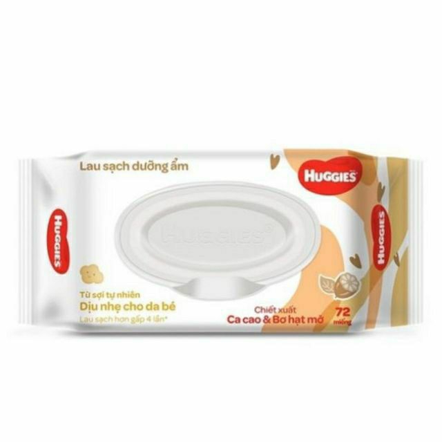 Khăn ướt huggies 72 miếng chiết xuất ca cao & bơ hạt mỡ